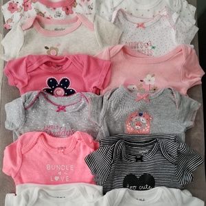 12 bundle 0-3 month baby girl onsies